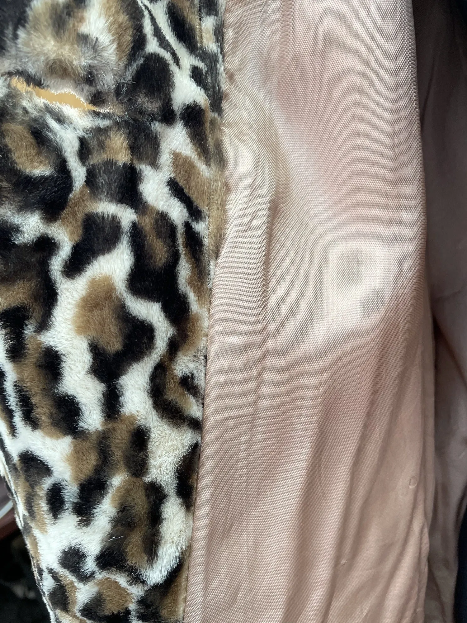 1950s Faux Leopard Fur Cape Coat - Size 16