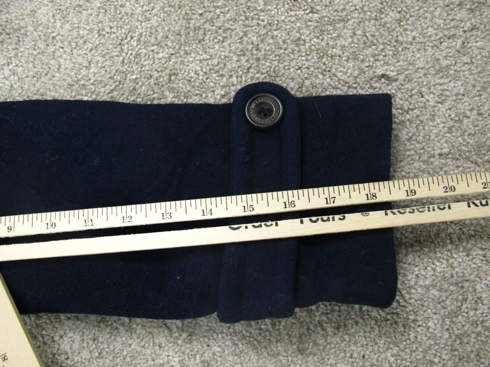 Aeropostale Women Hoodie Duffle Coat Long Sleeve Buckle Closure Navy Blue Size M