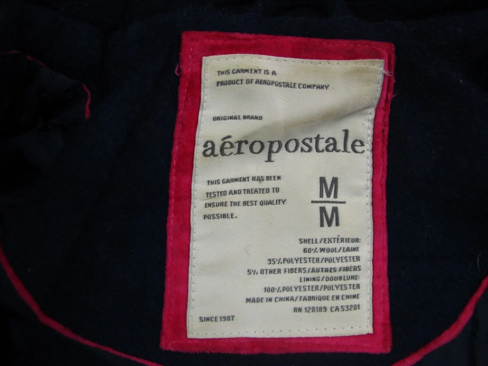Aeropostale Women Hoodie Duffle Coat Long Sleeve Buckle Closure Navy Blue Size M