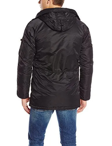 Alpha Industries Men's N-3B Slim-Fit Parka Coat with Removable Faux-Fur Hood Trim, Black, 3XL