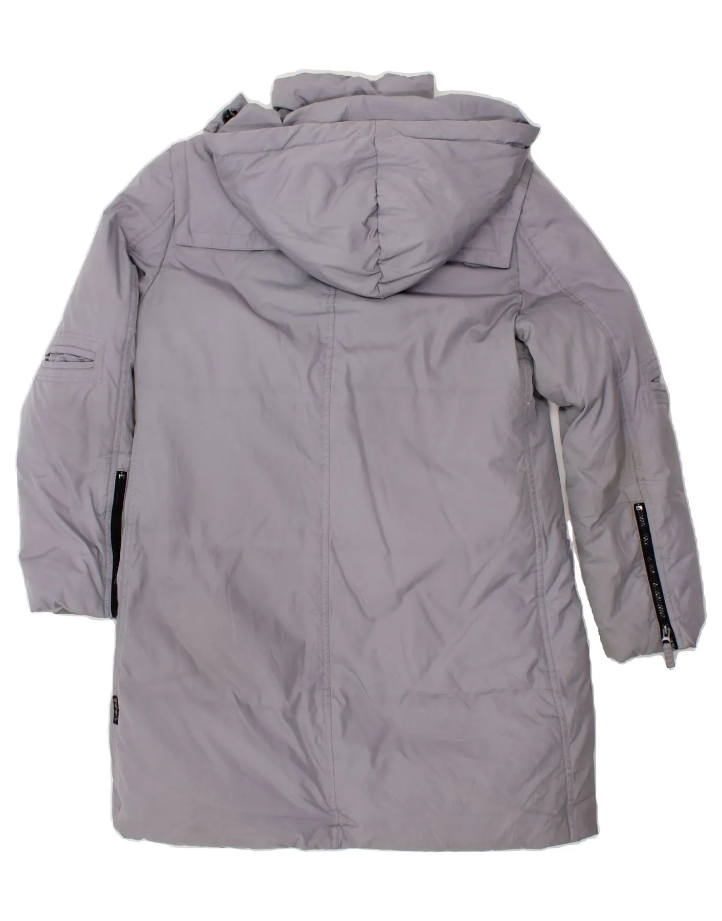 ARMANI JEANS Womens Hooded Duffle Coat UK 18 XL Grey Polyester