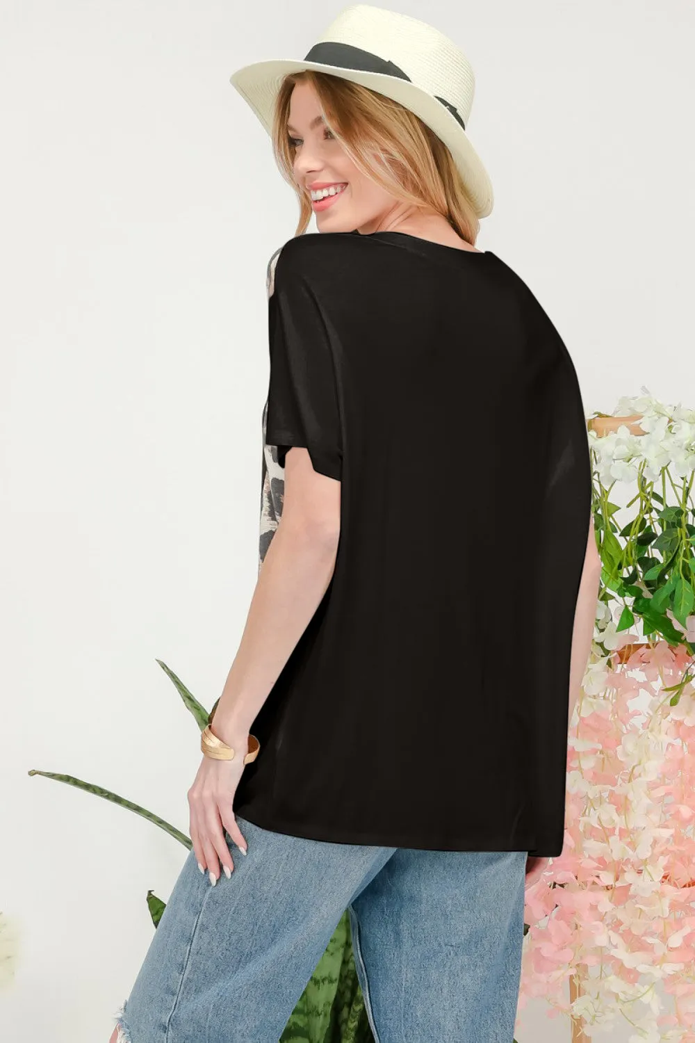 Celeste Leopard Color Block T-Shirt