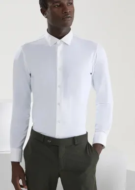 Chemise unie RRD ajustée blanche en coton stretch