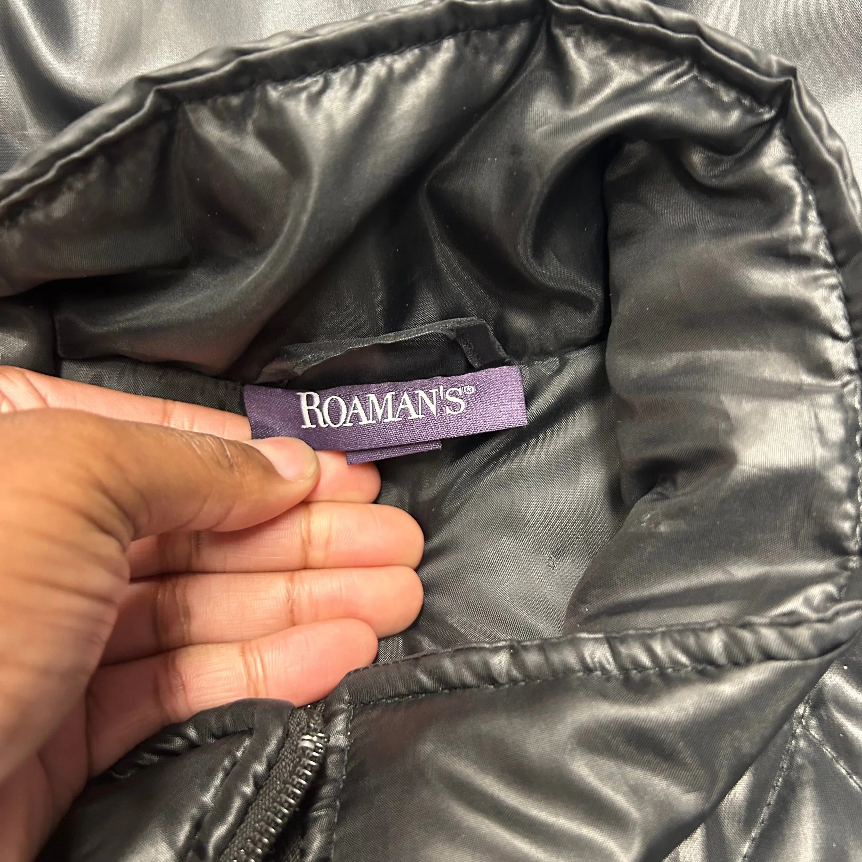 Coat Puffer & Quilted By Roamans In Black, Size: L