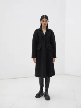 Double-faced Cashmere Petal Detail Coat