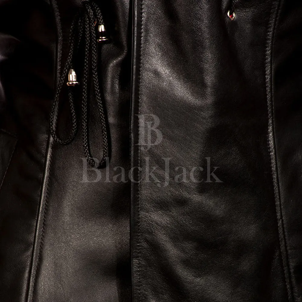 Dracullum Black Natural Sheep Leather Coat