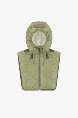 Elements Quilt Zip Hood - Pale Sage / White