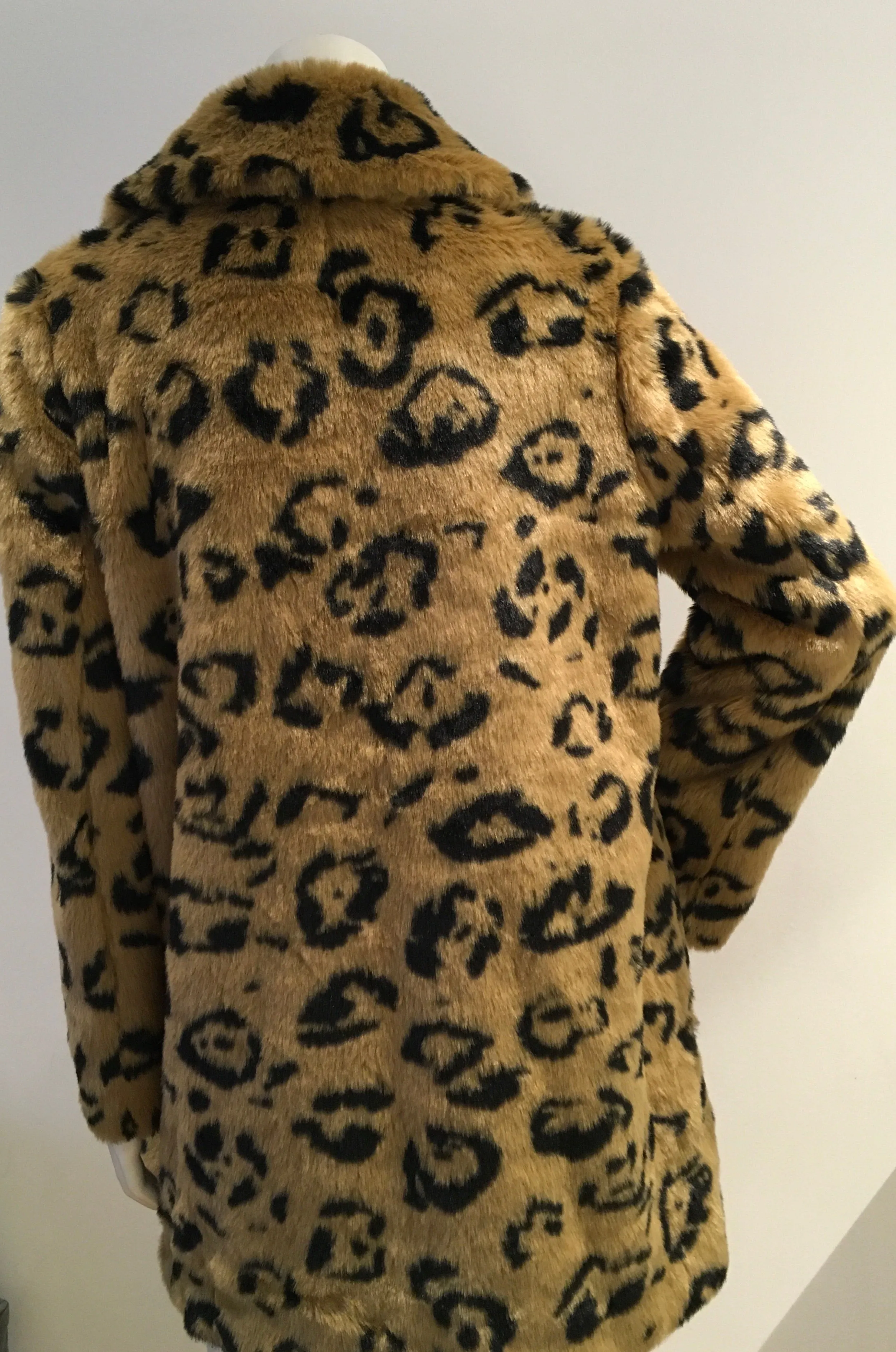 Essentiel Antwerp Leopard Print Faux Fur Coat 38 US 6 UK 10 ladies