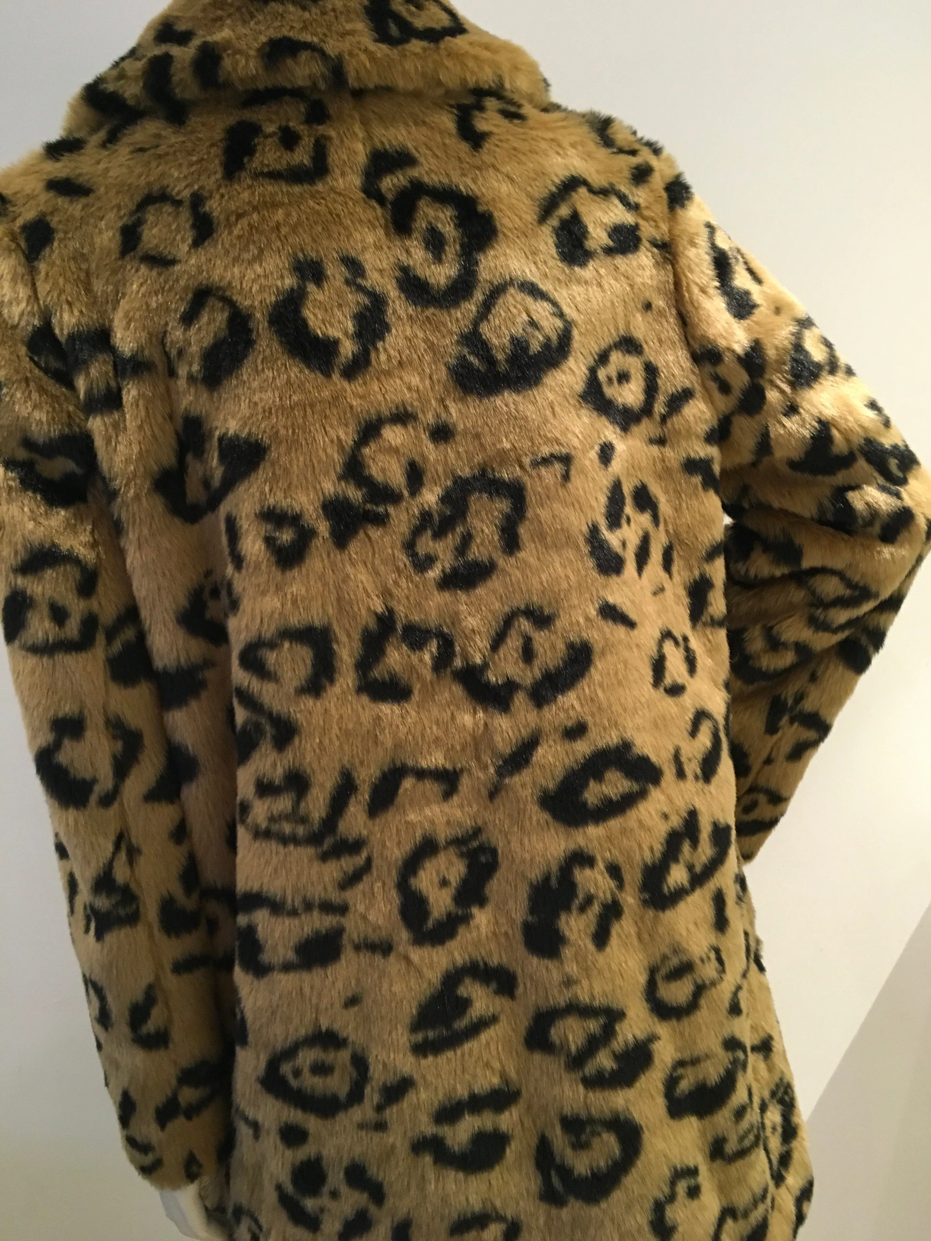 Essentiel Antwerp Leopard Print Faux Fur Coat 38 US 6 UK 10 ladies