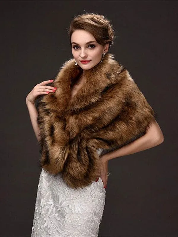 Faux Fur Wrap Women Faux Fur Shawl Wedding Wraps