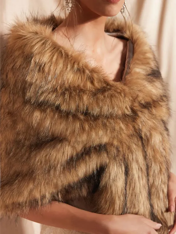 Faux Fur Wrap Women Faux Fur Shawl Wedding Wraps