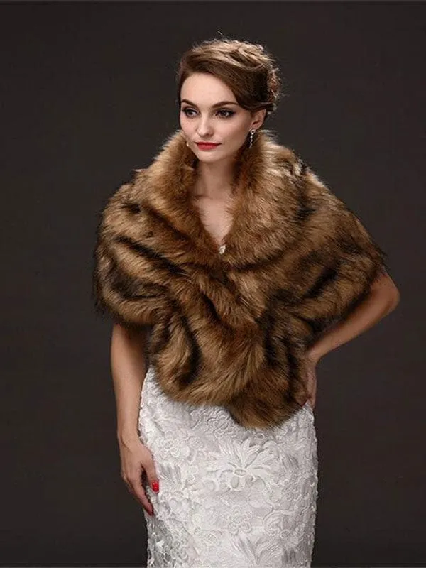 Faux Fur Wrap Women Faux Fur Shawl Wedding Wraps
