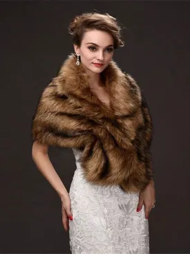 Faux Fur Wrap Women Faux Fur Shawl Wedding Wraps