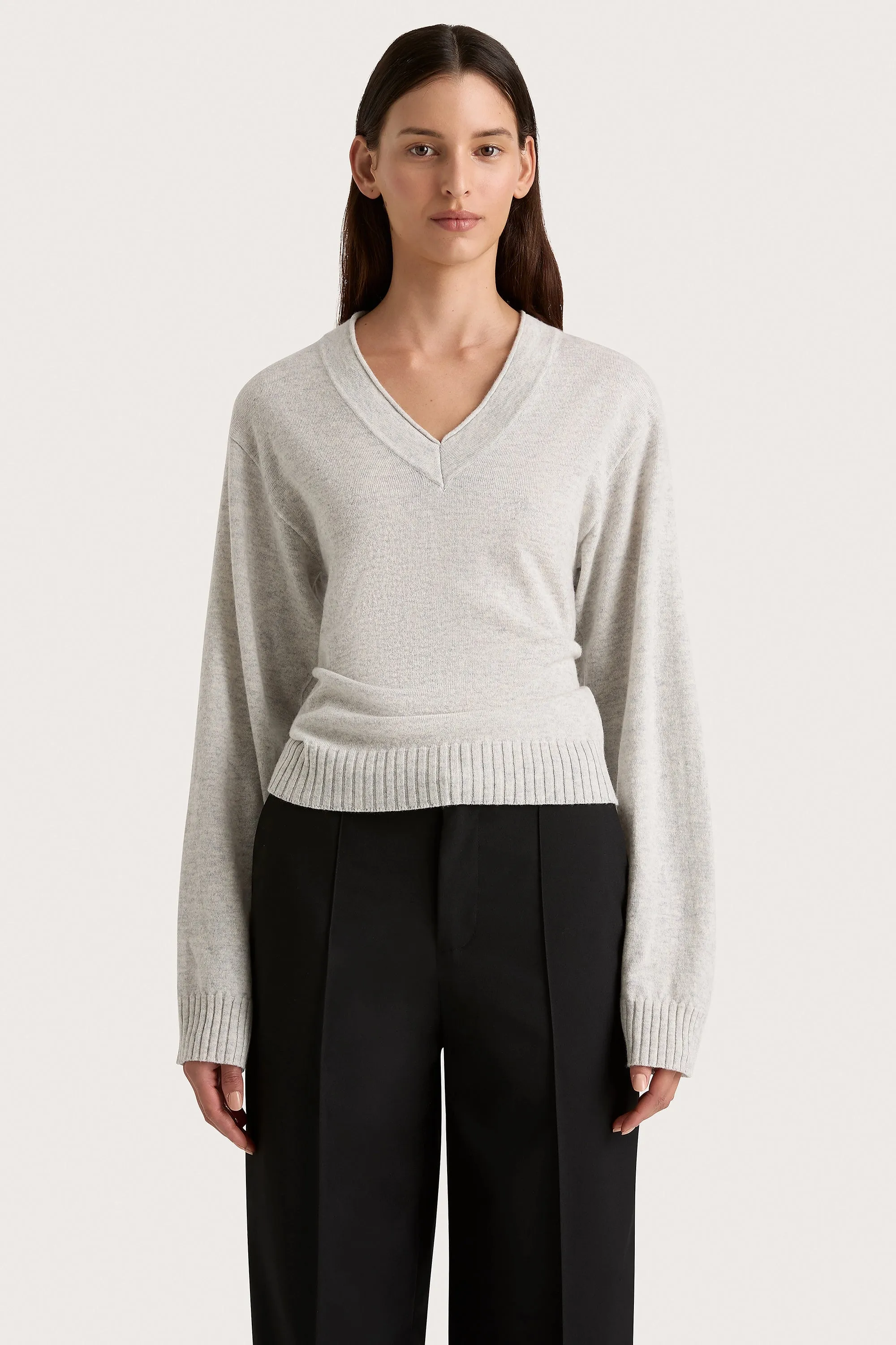 Frederikke Cashmere Sweater Grey Marle