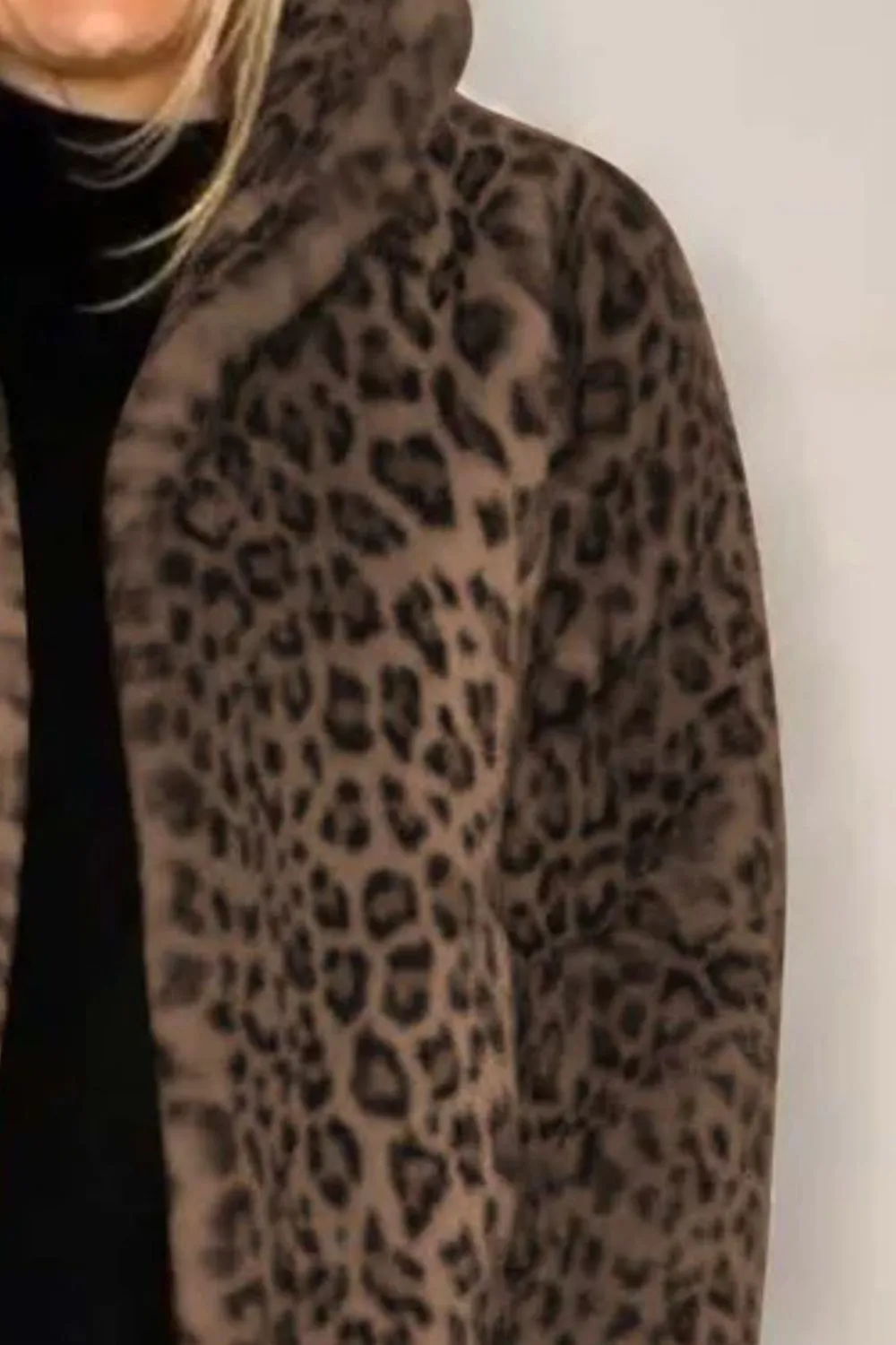 Full-Size Leopard Faux Fur Coat – Bold, Fierce & Chic