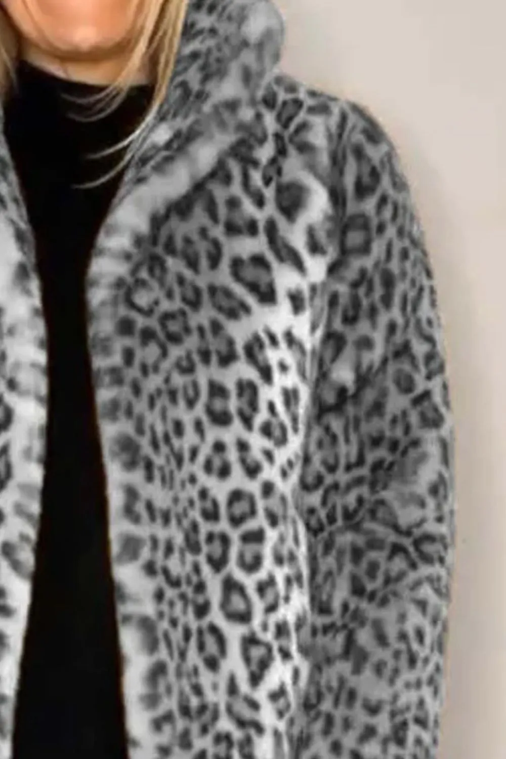 Full-Size Leopard Faux Fur Coat – Bold, Fierce & Chic