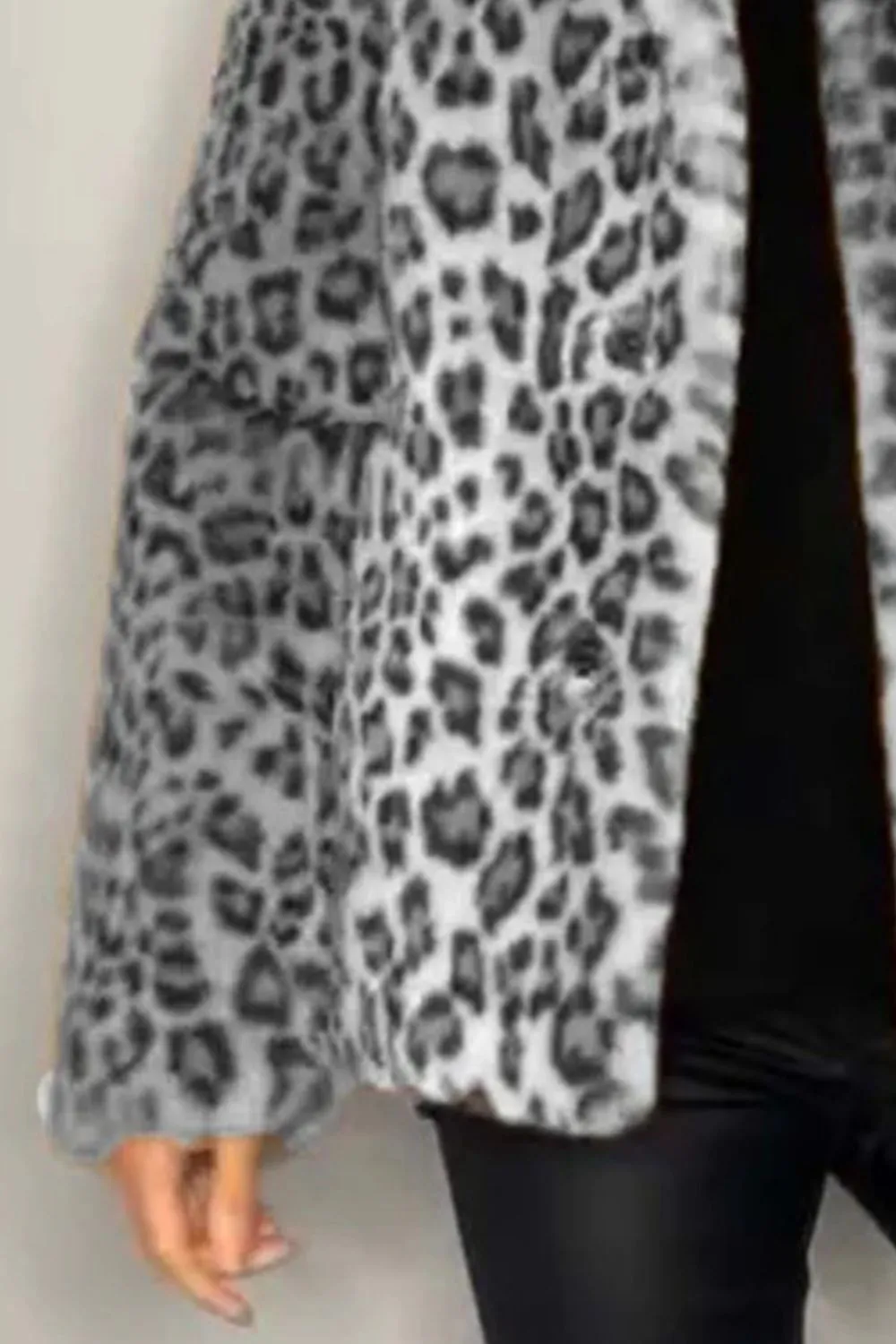 Full-Size Leopard Faux Fur Coat – Bold, Fierce & Chic