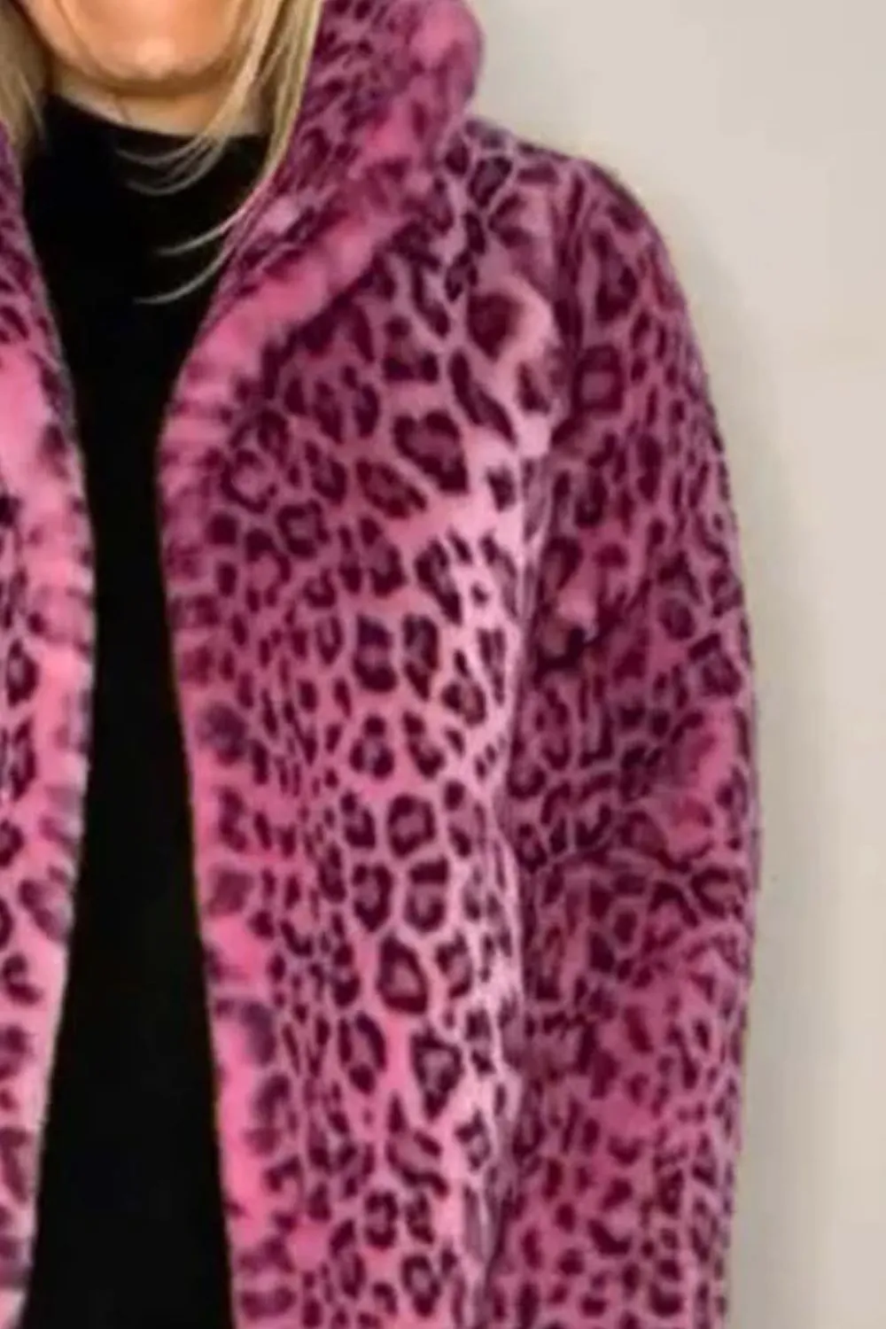 Full-Size Leopard Faux Fur Coat – Bold, Fierce & Chic