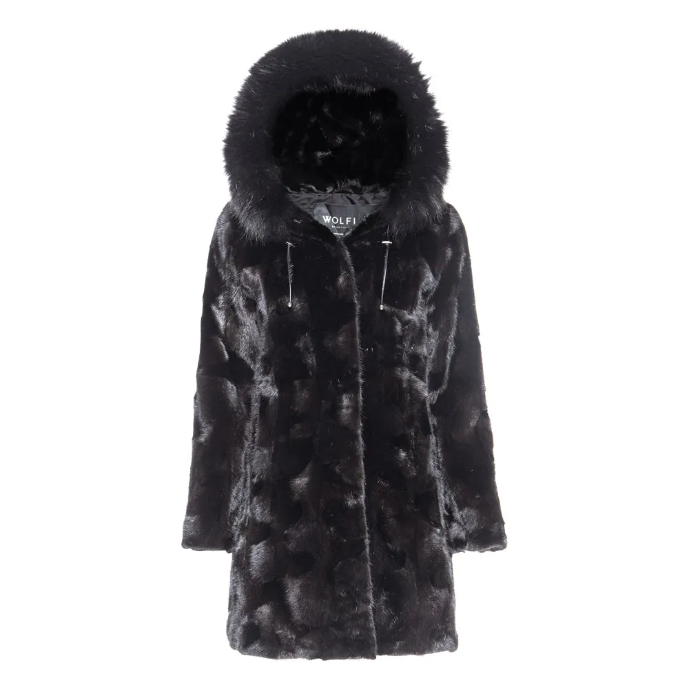 GABRIELLA Hooded Mink Coat