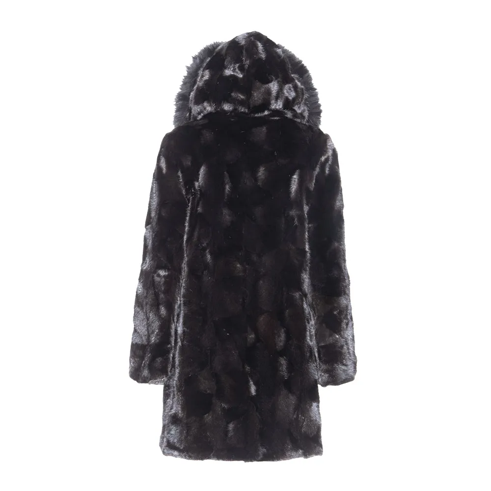 GABRIELLA Hooded Mink Coat
