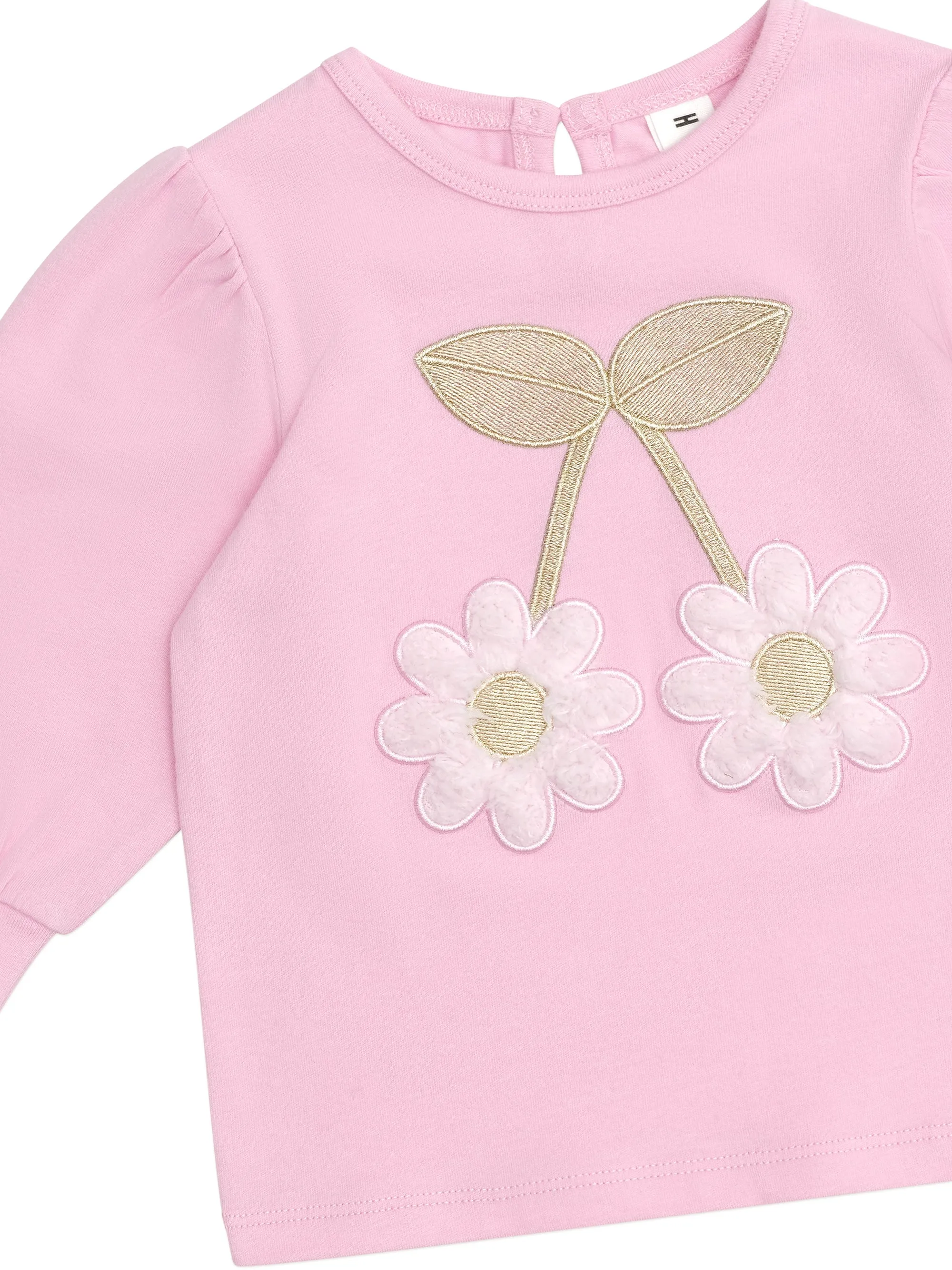 Huxbaby Cherry Daisy Puff Sleeve Top - Lilac Mist