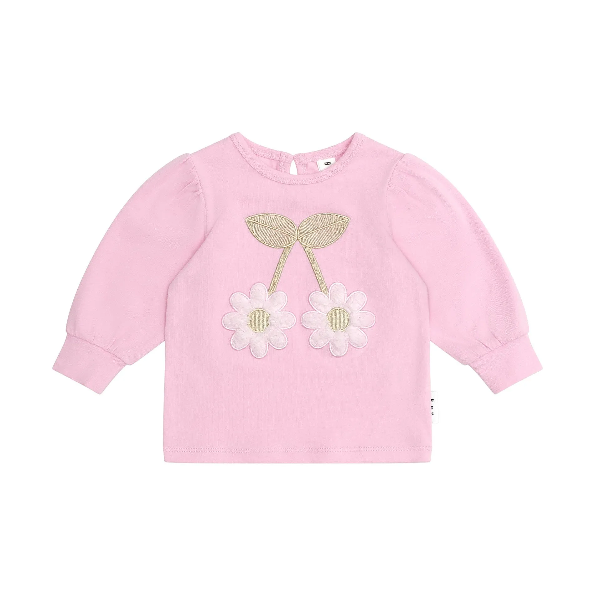 Huxbaby Cherry Daisy Puff Sleeve Top - Lilac Mist