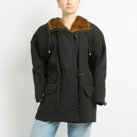 Leopard Lined Duffle Coat - UK 14