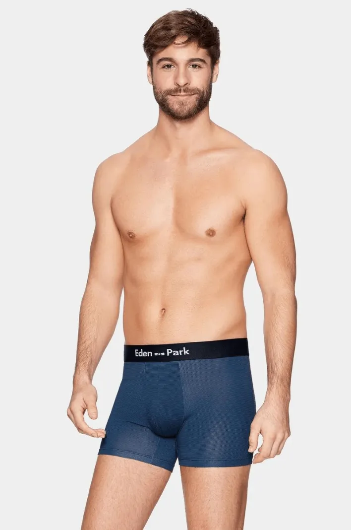 Lot de 2 boxers Eden Park bleu rayé et marine