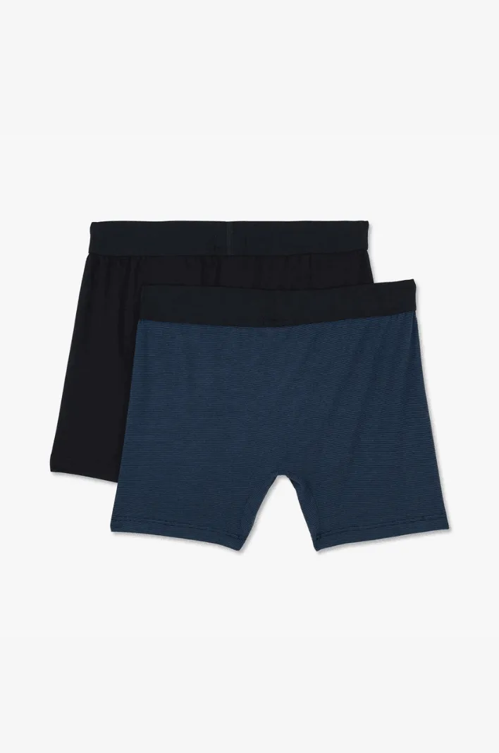 Lot de 2 boxers Eden Park bleu rayé et marine
