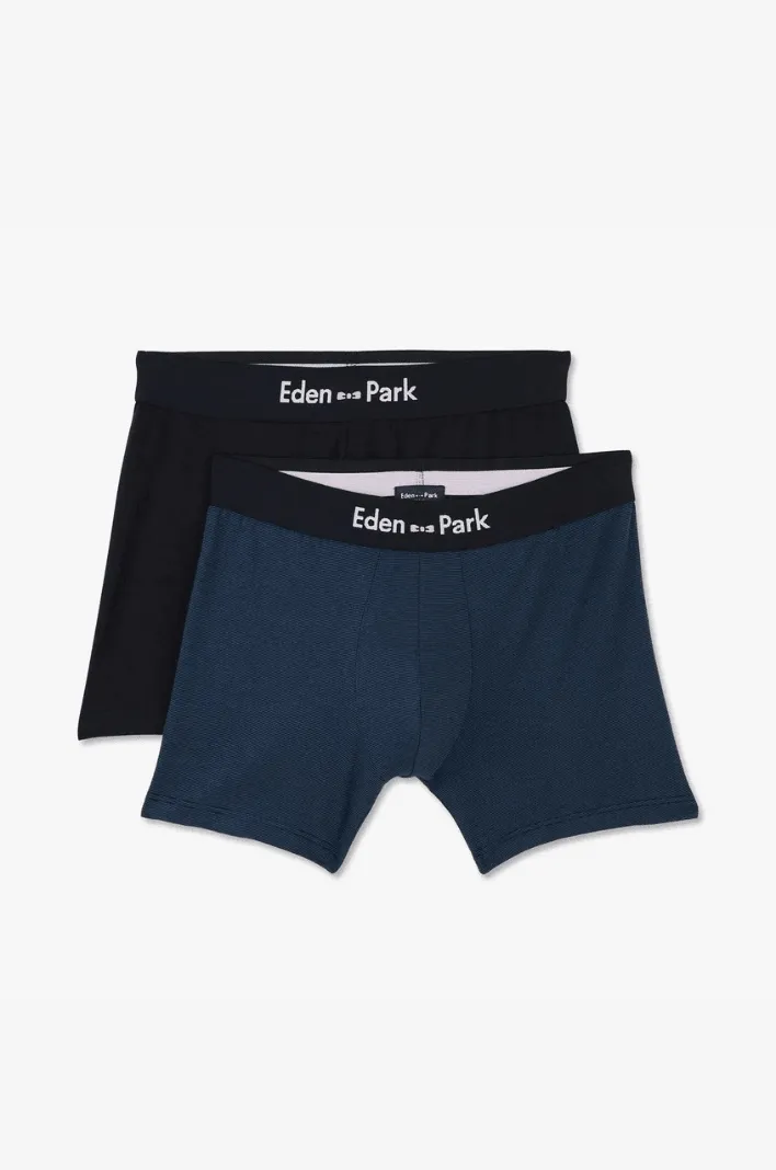 Lot de 2 boxers Eden Park bleu rayé et marine
