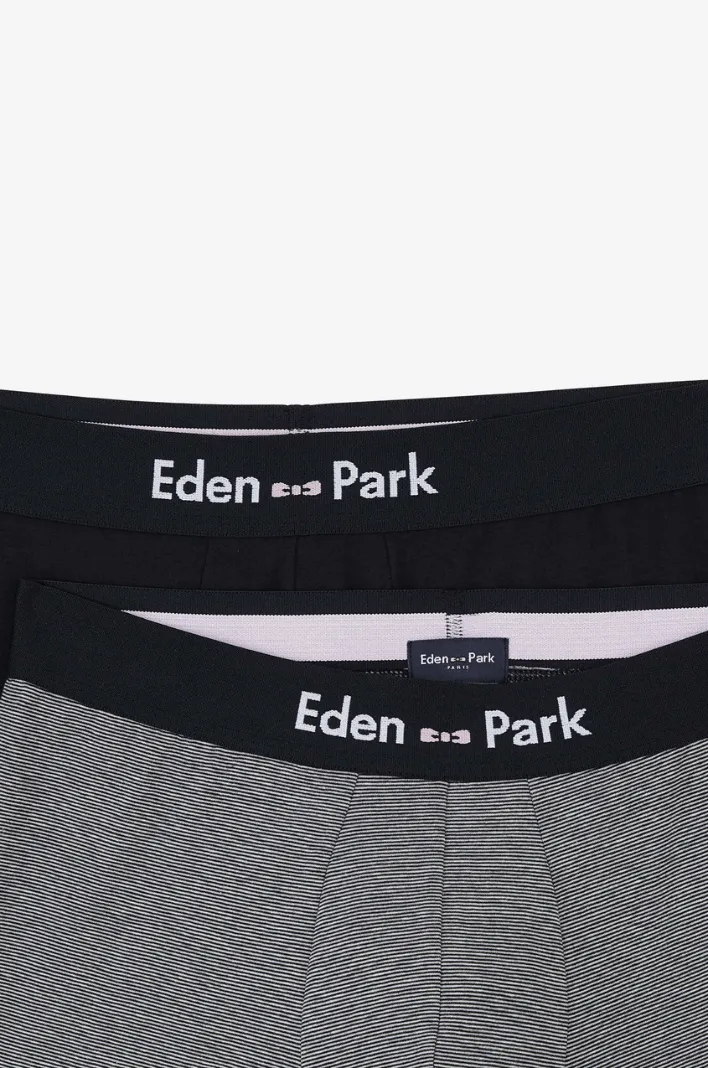 Lot de 2 boxers Eden Park gris et marine