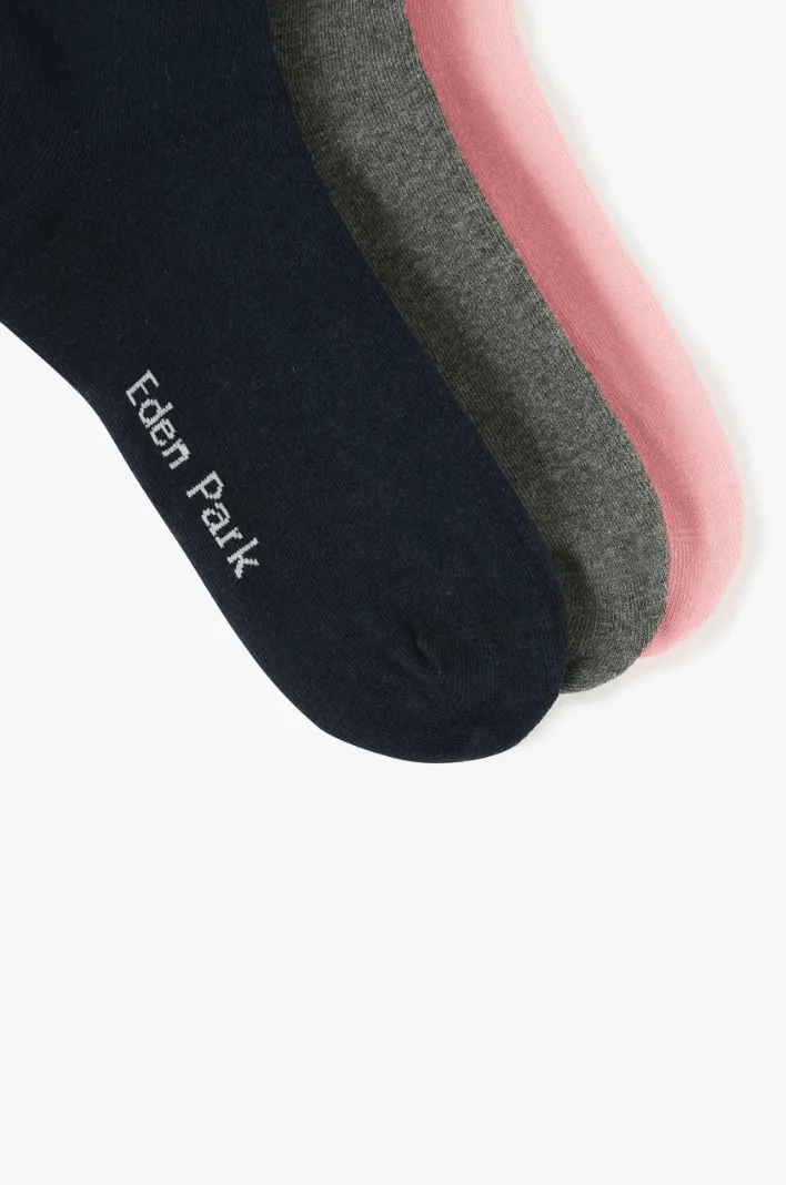 Lot de 3 paires de chaussettes Eden Park roses