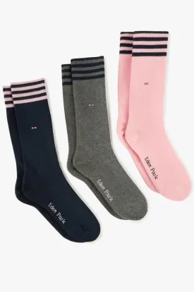 Lot de 3 paires de chaussettes Eden Park roses
