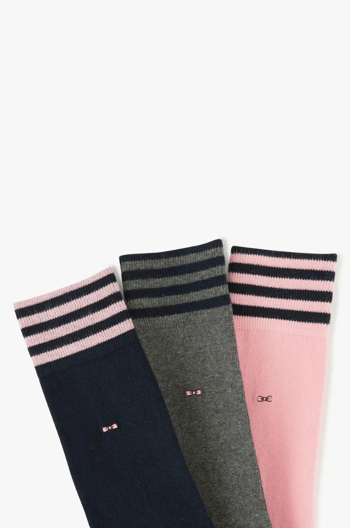 Lot de 3 paires de chaussettes Eden Park roses