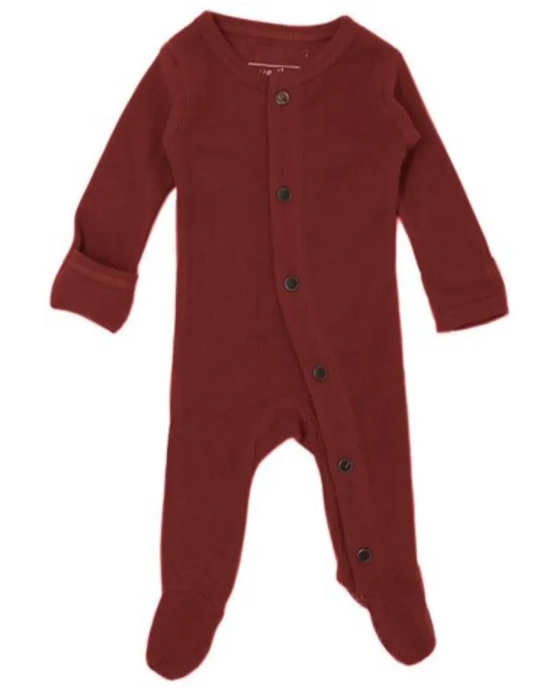 L’oved Baby - Organic Thermal Footie in Crimson