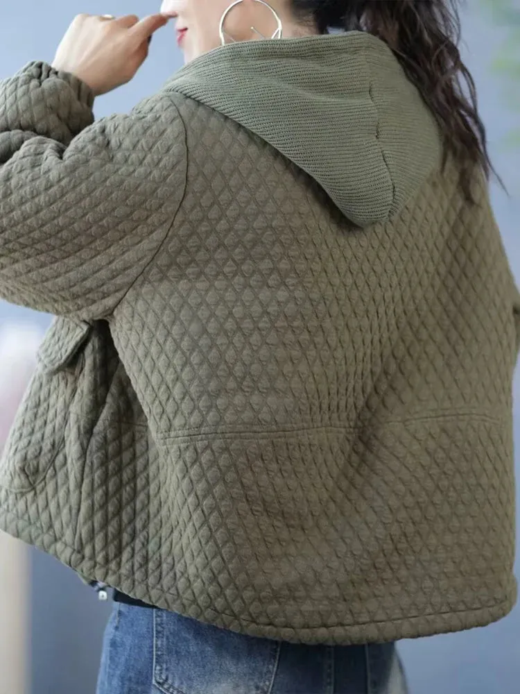 Max LuLu Womens Fashion Winter Quilted Hooded Parkas Warm Vintage Loose Oversized Leisure Jeackets Casual Thicken Luxury Coats