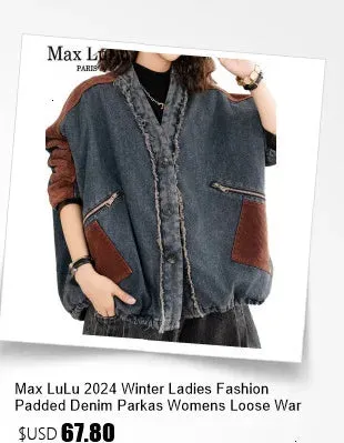 Max LuLu Womens Fashion Winter Quilted Hooded Parkas Warm Vintage Loose Oversized Leisure Jeackets Casual Thicken Luxury Coats