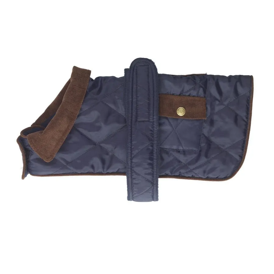 Navy Waterproof Quilted Dog Coat