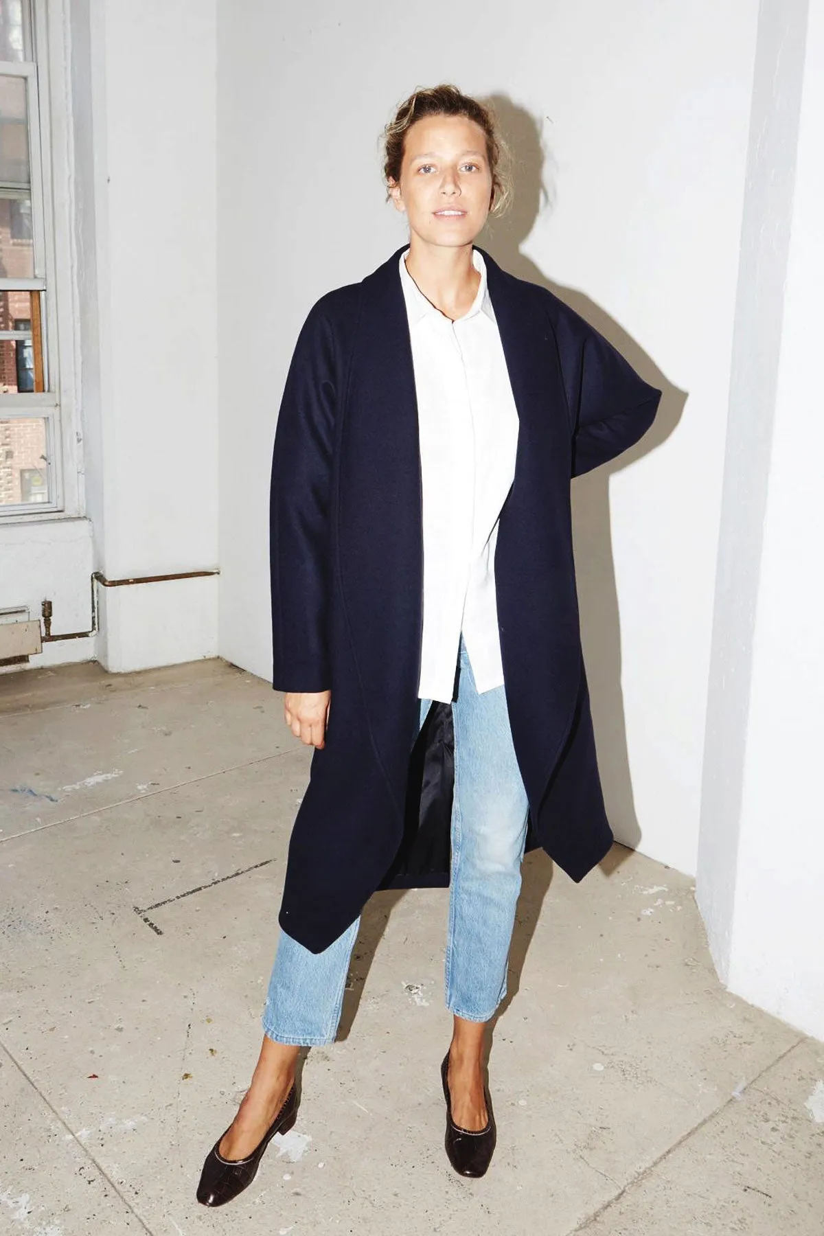 Night Blue Cashmere Wool Escape Coat