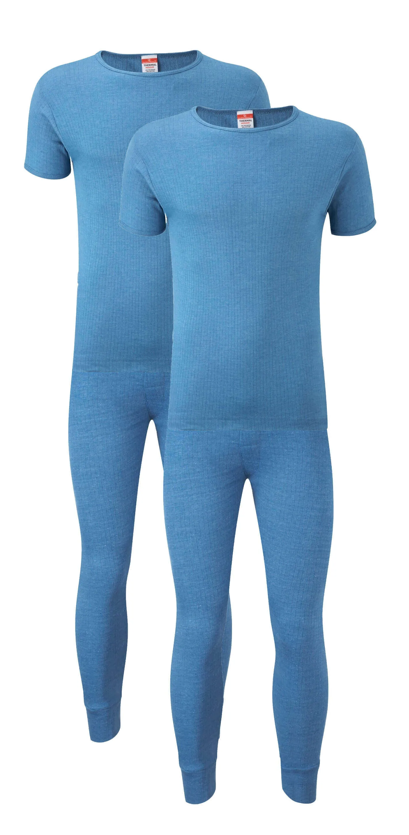 Pack of 2 Mens Thermal Underwear Set Top and Bottom Warm Baselayer for Winter Outdoor Sports in Black Grey Navy White Small to Large by Heatwave Thermalwear