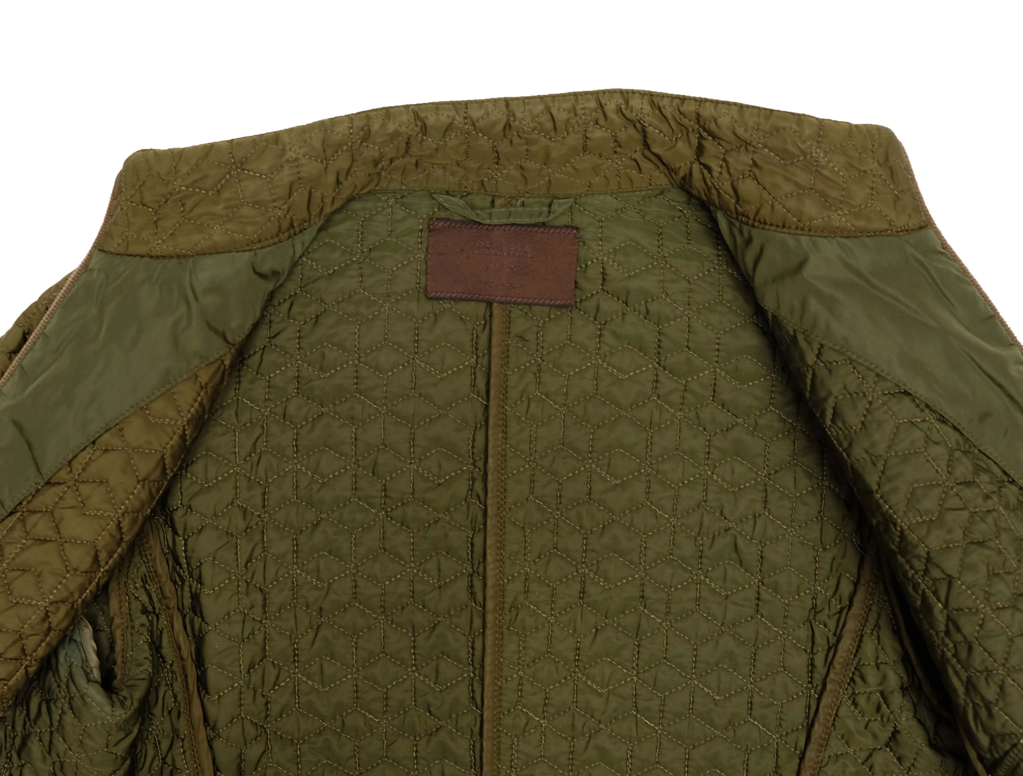 Prada Vintage Quilted Jacket in Olive Green, UK8-10