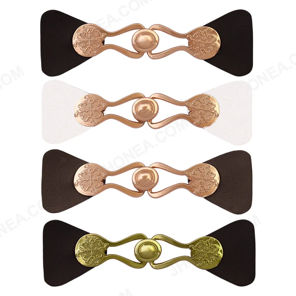 PU Leather Metal Closure Buckle for Purse/Coat/Jacket