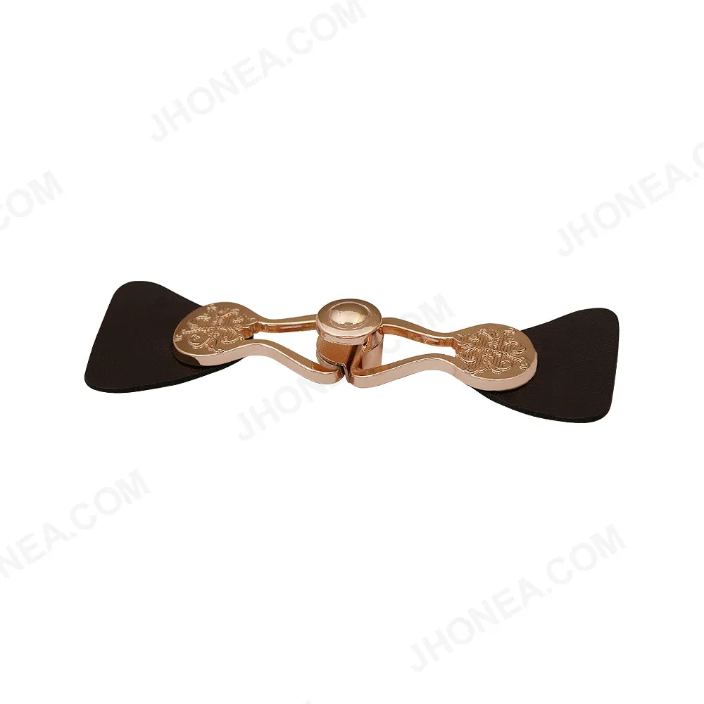 PU Leather Metal Closure Buckle for Purse/Coat/Jacket
