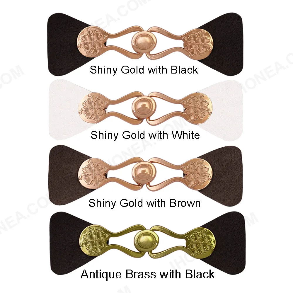 PU Leather Metal Closure Buckle for Purse/Coat/Jacket