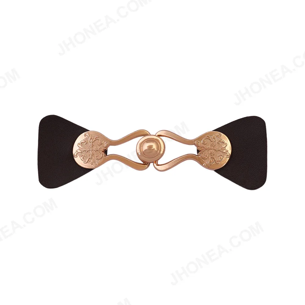 PU Leather Metal Closure Buckle for Purse/Coat/Jacket