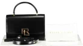 Ralph Lauren Black RL 888 Box Calfskin Top Handle Bag with shoulder strap