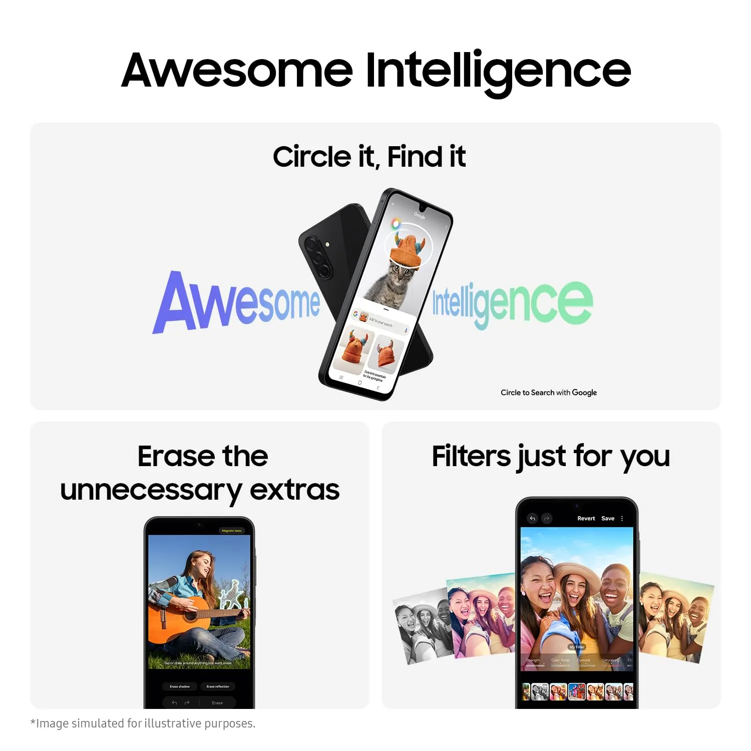Samsung Galaxy A26 5G (Awesome White, 6GB, 128GB) | Awesome Intelligence - AI Smartphone: Circle to Search, My Filter, Object Eraser | 50MP Triple Camera | IP67