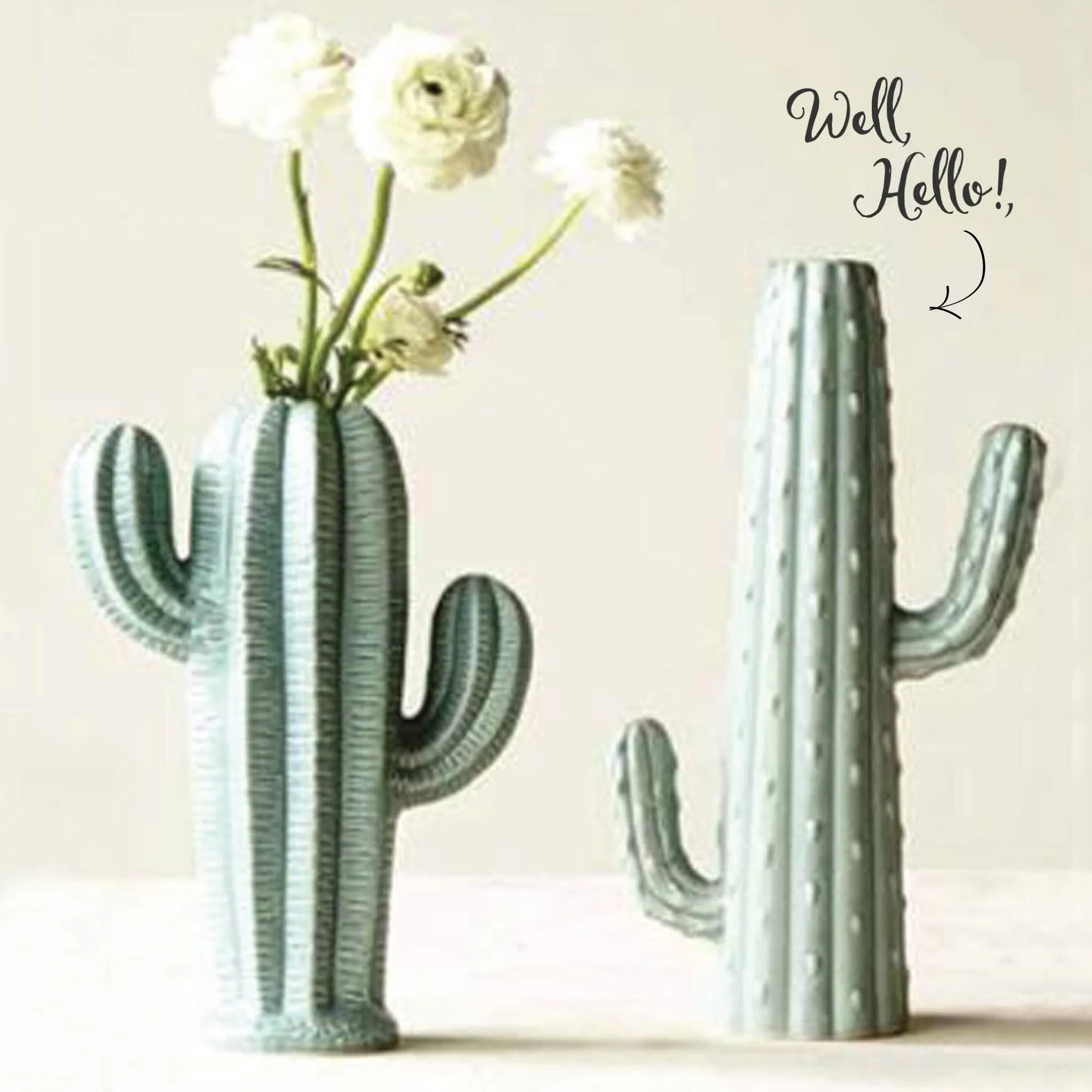 Stoneware Cactus Vase #2