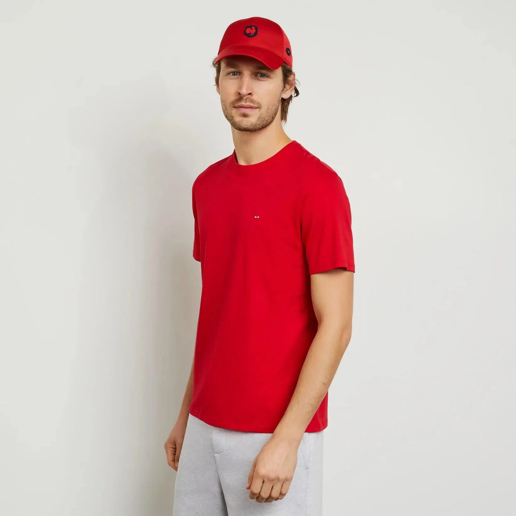 T-Shirt uni Eden Park rouge en coton