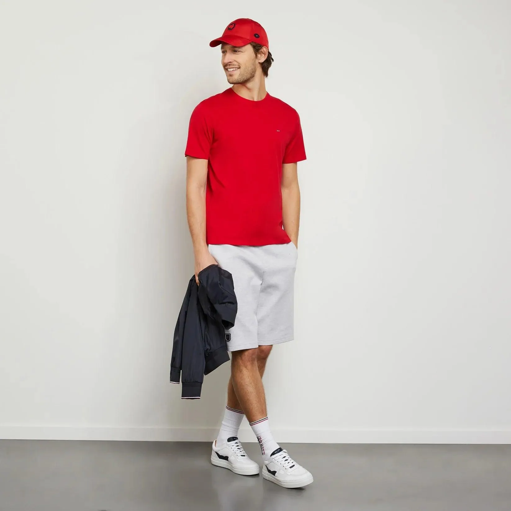 T-Shirt uni Eden Park rouge en coton